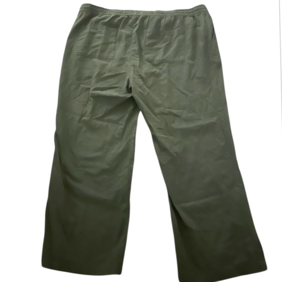 Old Navy Moss Green Mid-Rise Soft Wide-Leg Linen-Blend Pants Size XXL NEW - Picture 5 of 14